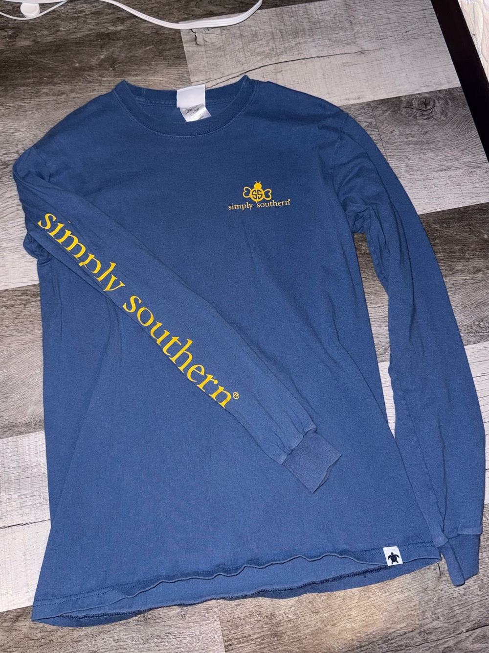 Simply Southern Blue Long Sleeve Tee with bee  Print